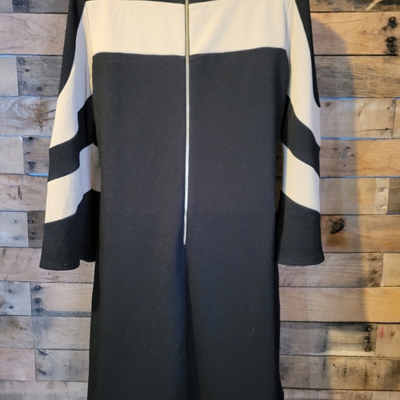 Gabby Skye back and tan mid length dress size 14 - Picture 8 of 10